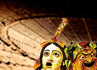 As máscaras serviam para expressar as sensações da personagem no teatro grego.